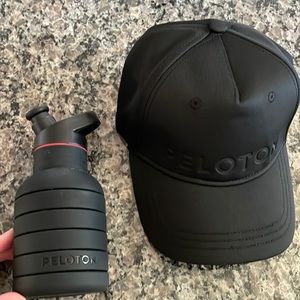 Peloton hat and waterbottle